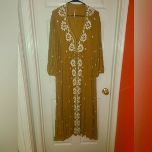 Free People Embroidered Boho Festival Dress